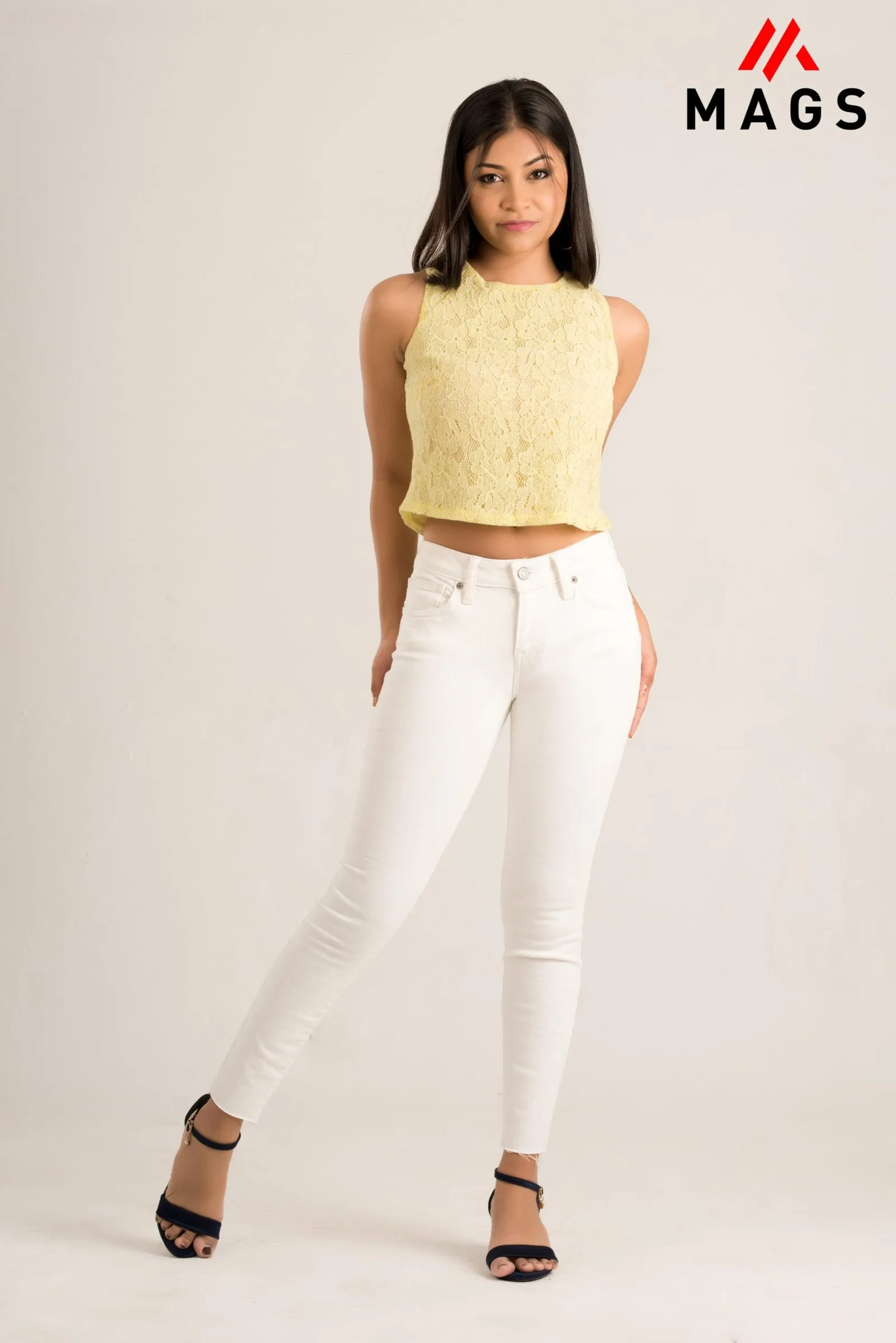 Lace Crop Top - Yellow