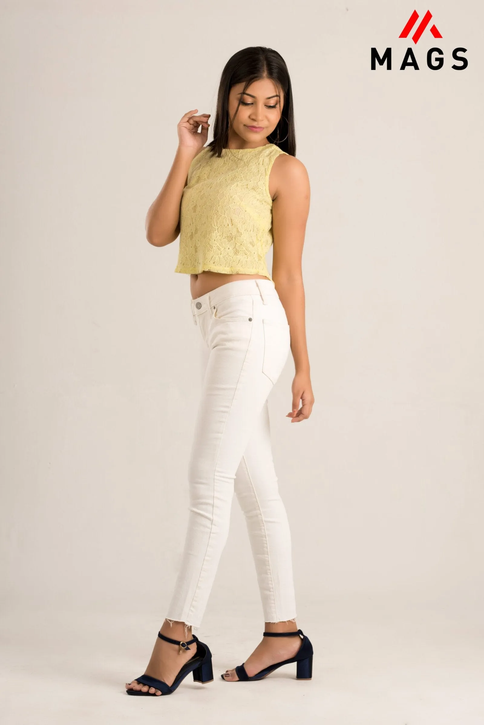 Lace Crop Top - Yellow