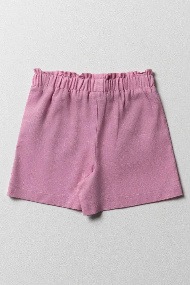 Linen Shorts Pink