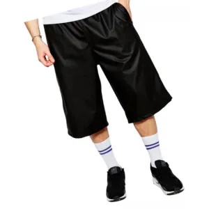 Men Dude Look Real Sheepskin Black Leather Shorts Bermuda