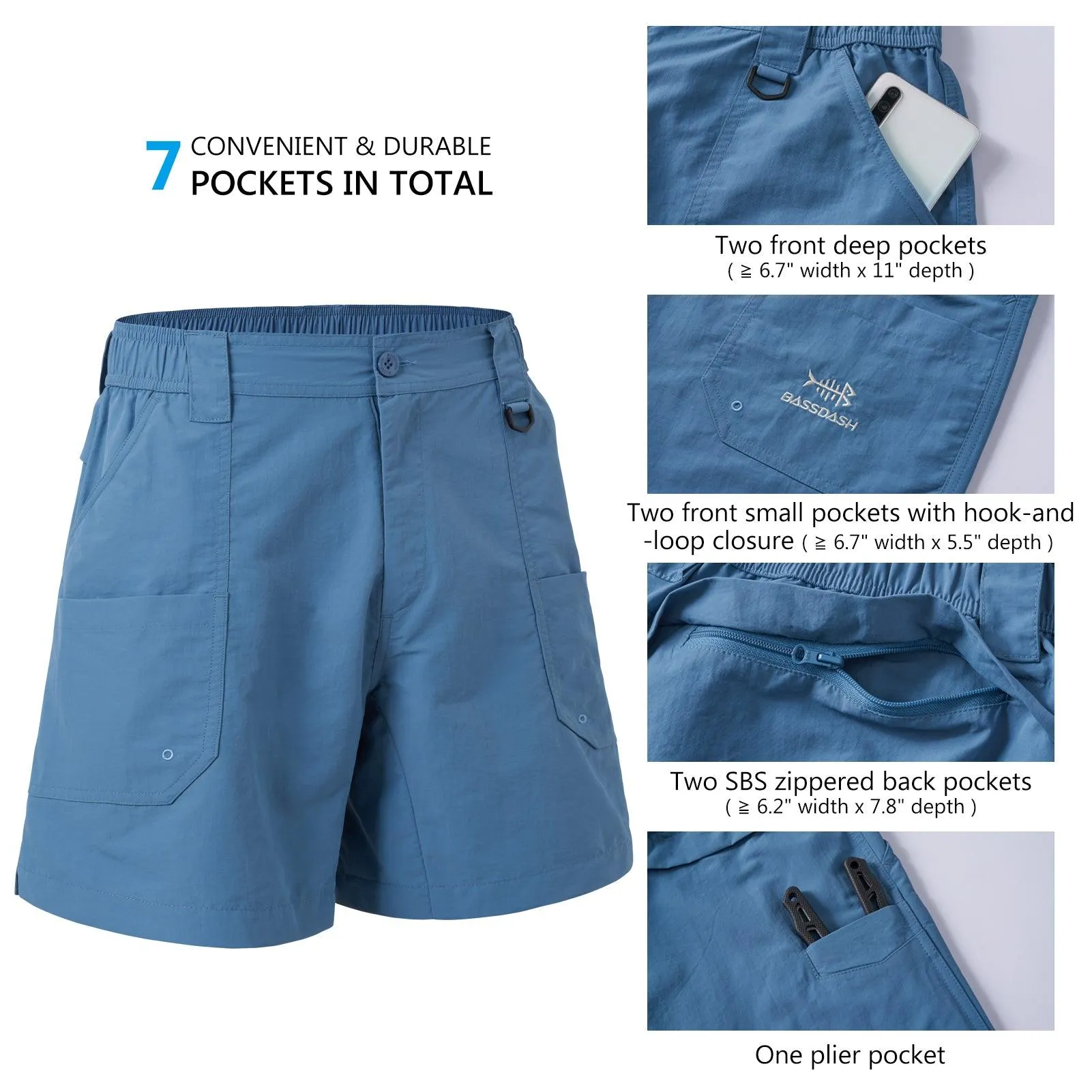 Men's 6in Quick Dry Water Resistant UPF 50  Shorts FP03M