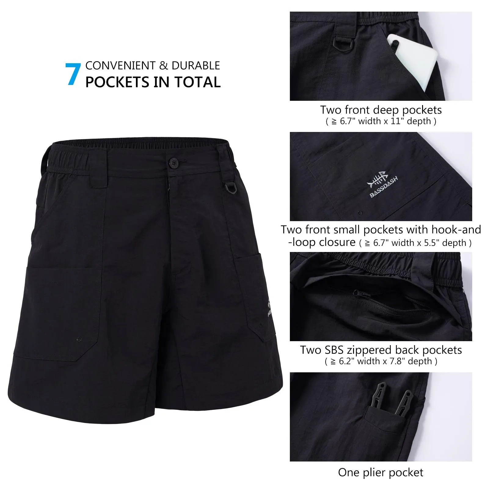 Men's 6in Quick Dry Water Resistant UPF 50  Shorts FP03M