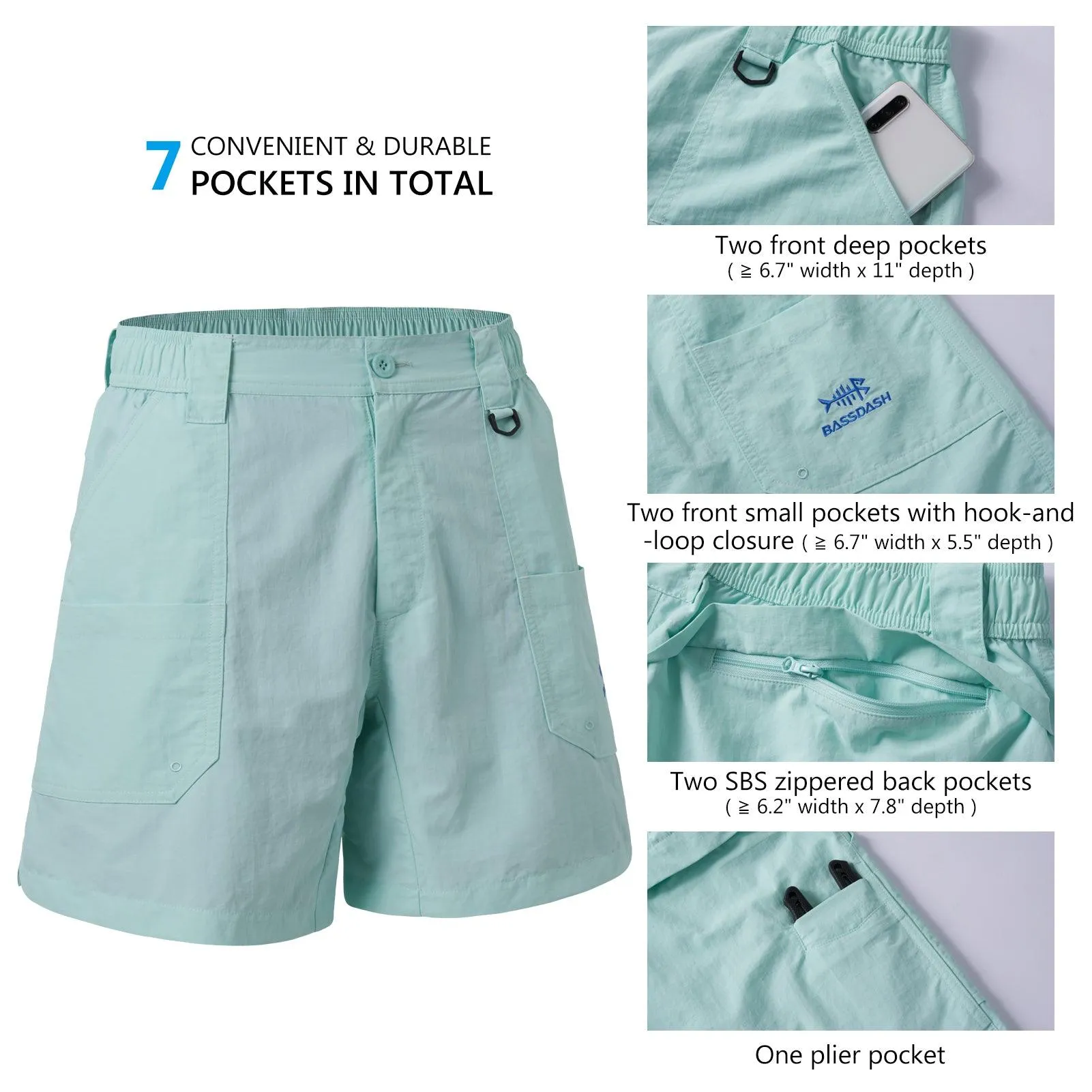 Men's 6in Quick Dry Water Resistant UPF 50  Shorts FP03M