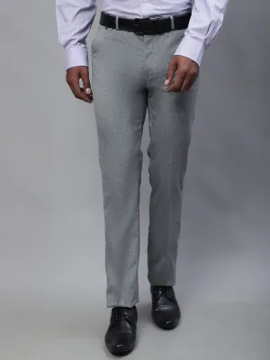 Men's Formal Flat front Grey Houndstooth Trousers