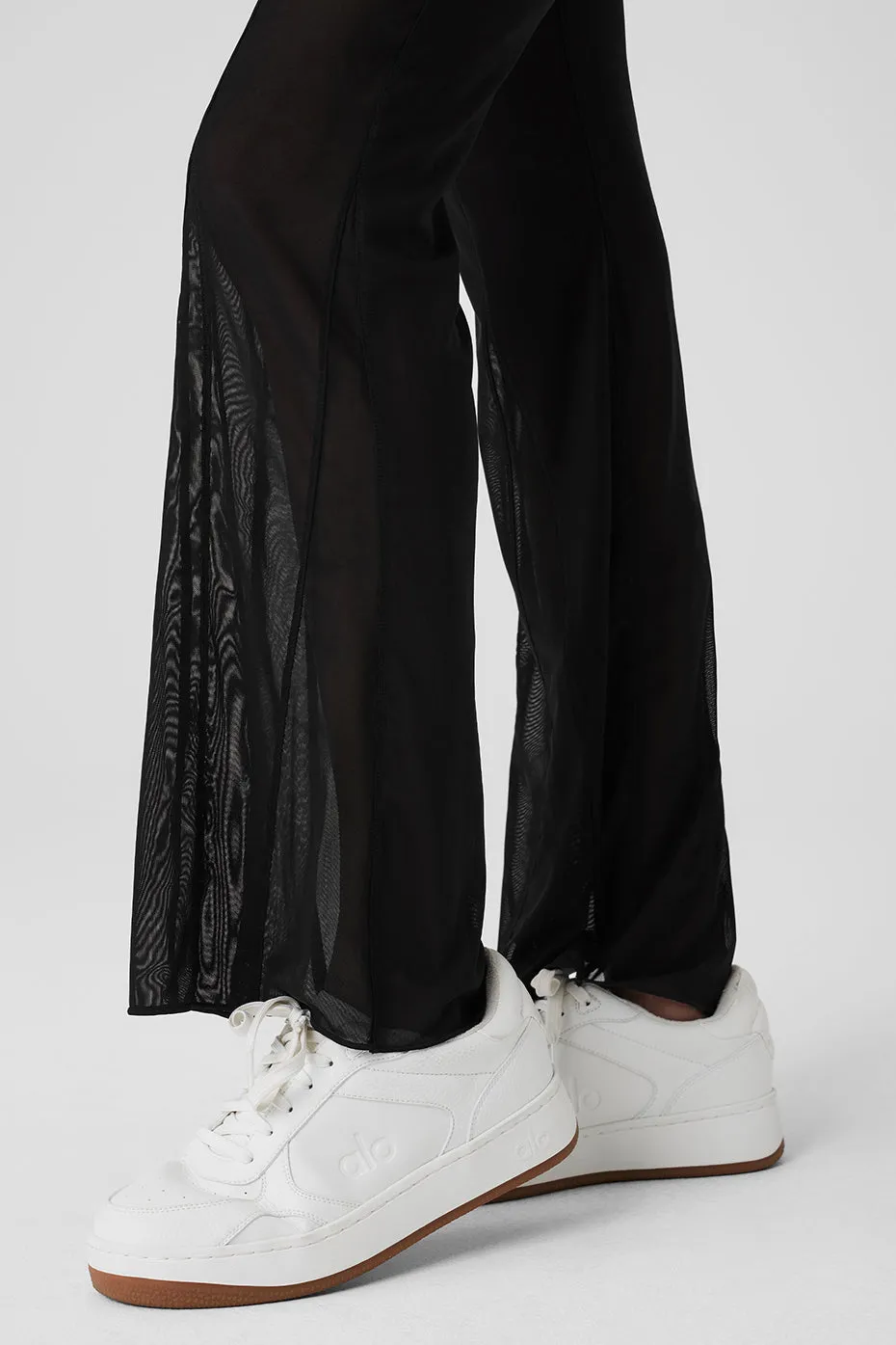 Mesh High-Waist Flicker Pant - Black