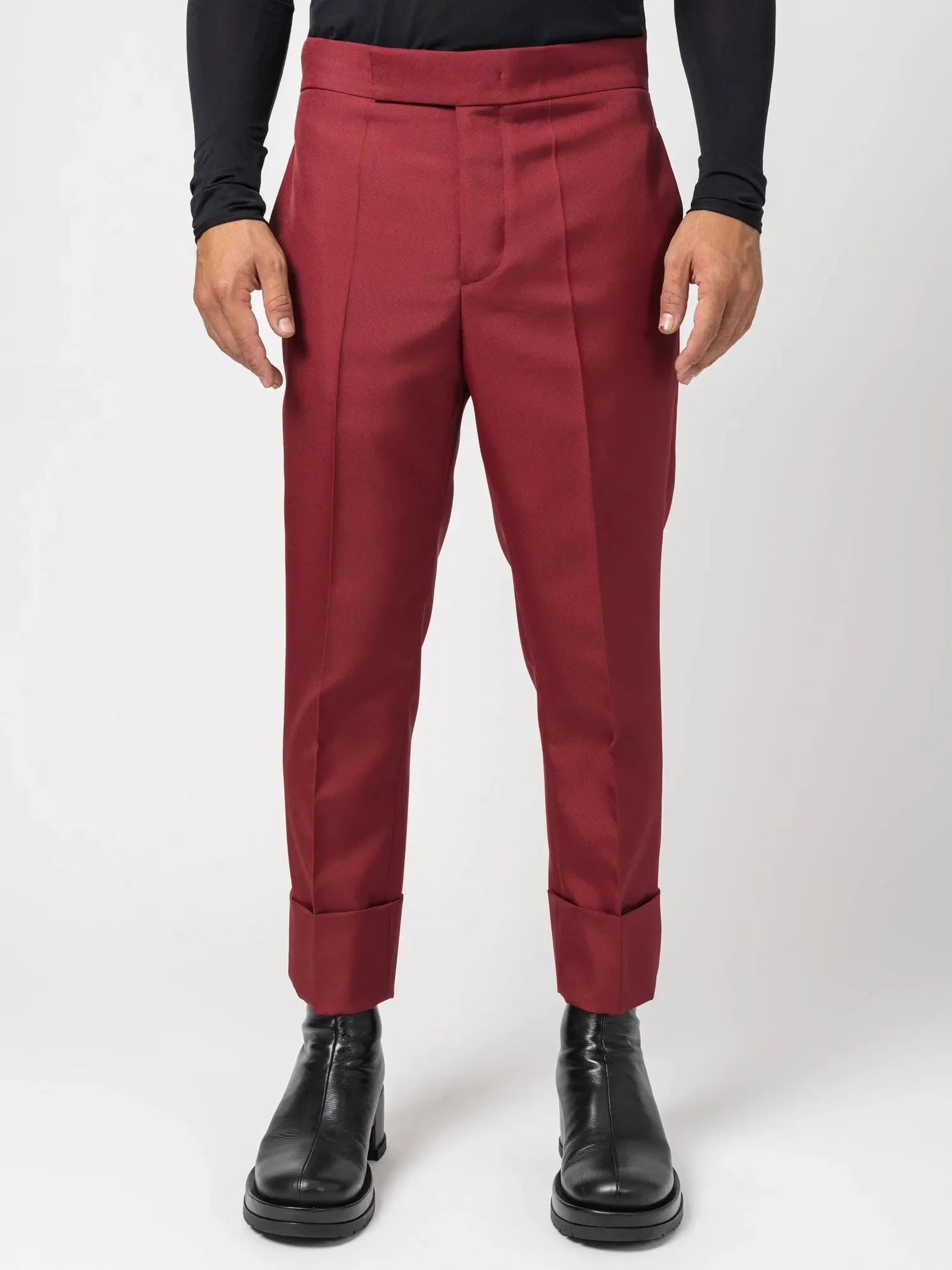 Natté Filo Doppio Bordeaux Trousers