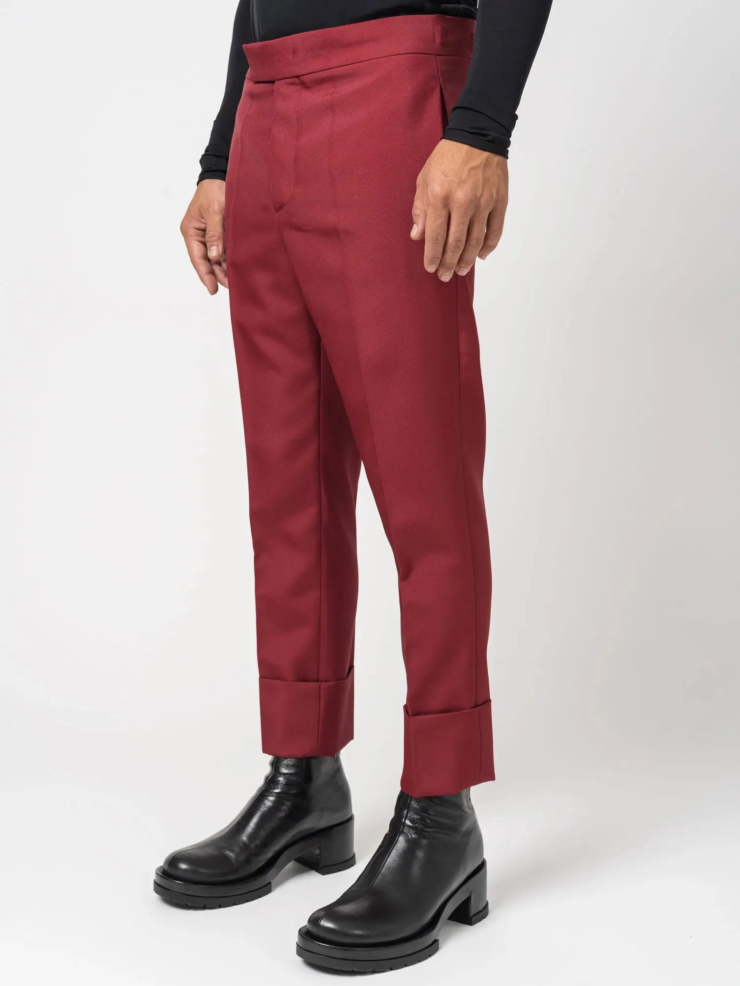 Natté Filo Doppio Bordeaux Trousers