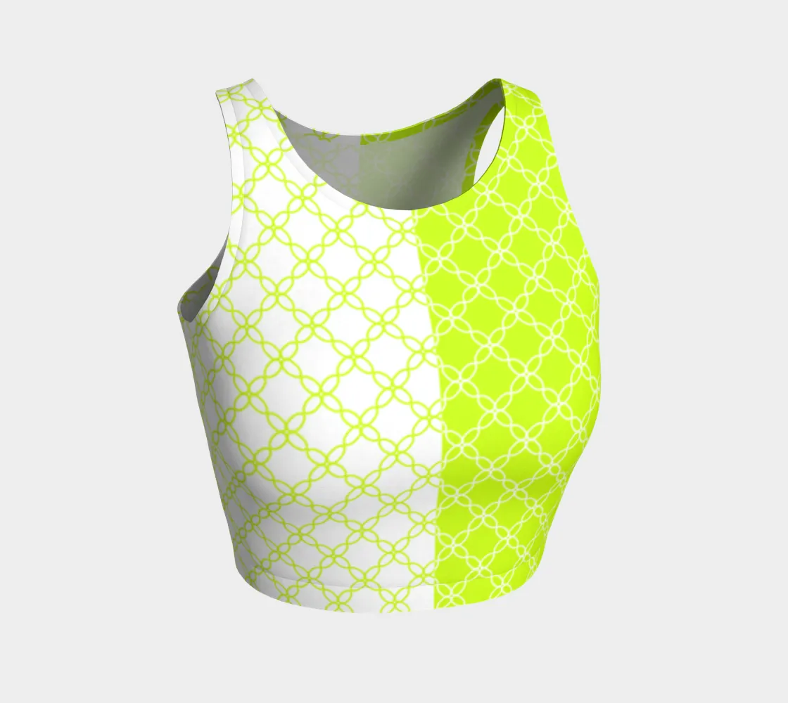 Neon Green Petals Athletic Crop Top