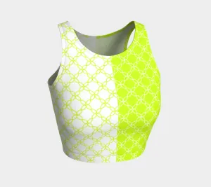 Neon Green Petals Athletic Crop Top