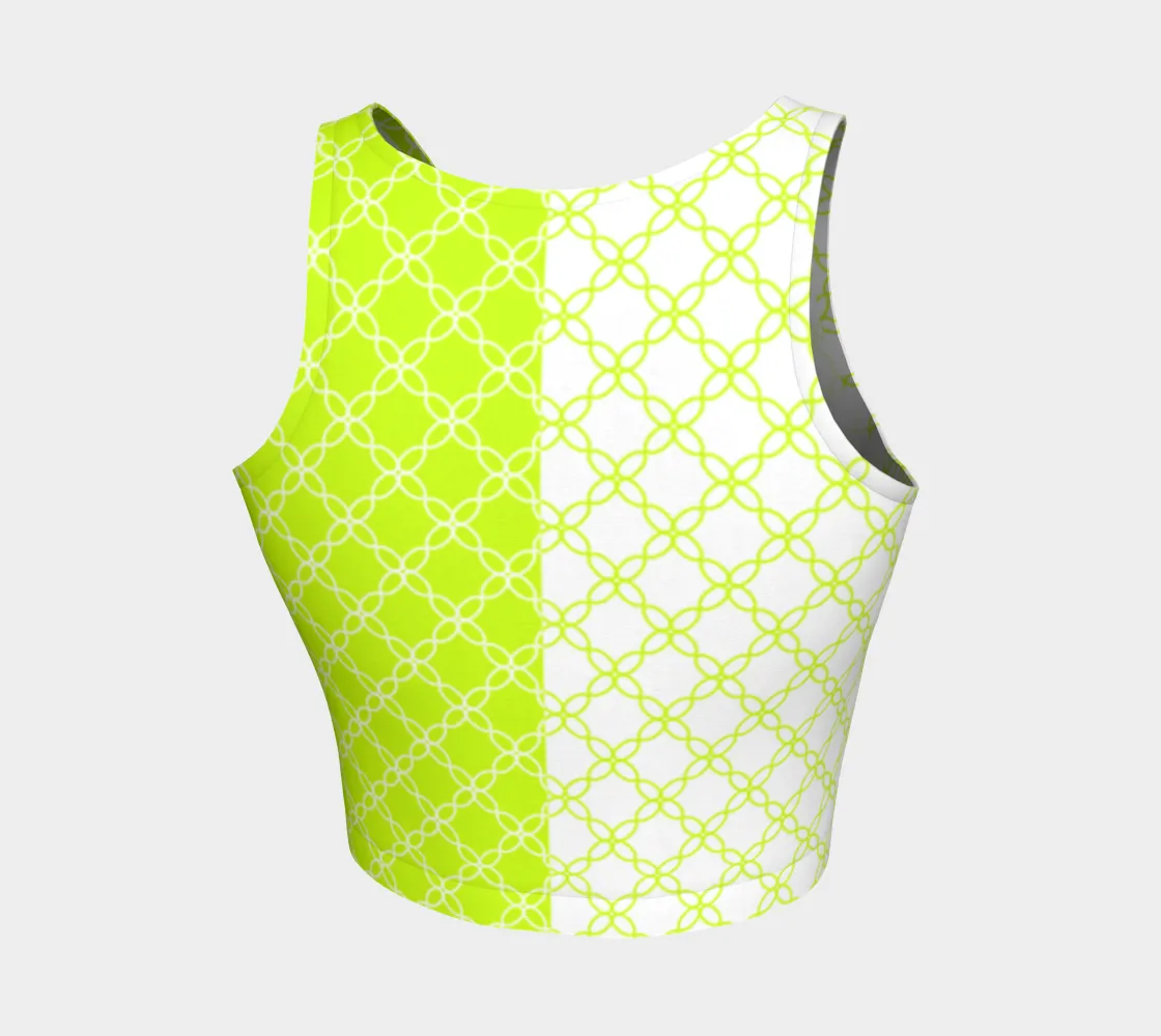 Neon Green Petals Athletic Crop Top