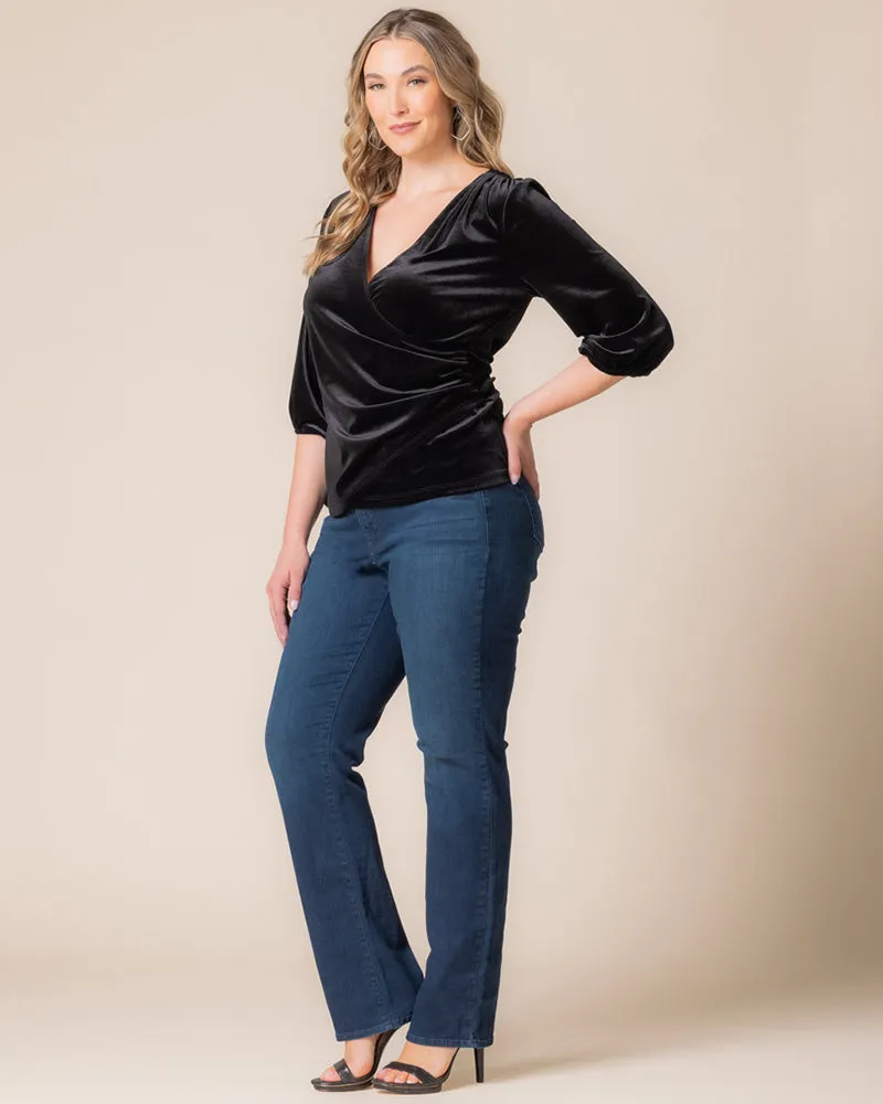 Odette Velvet Faux Wrap Top