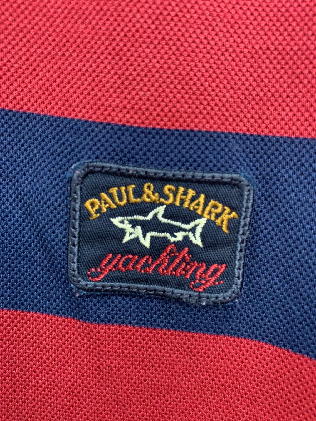 Paul & Shark Red/Blue Striped Polo Shirt UK L