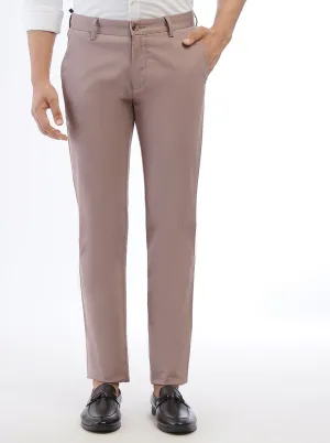 Pink Solid Slim Fit Casual Trouser | Greenfibre