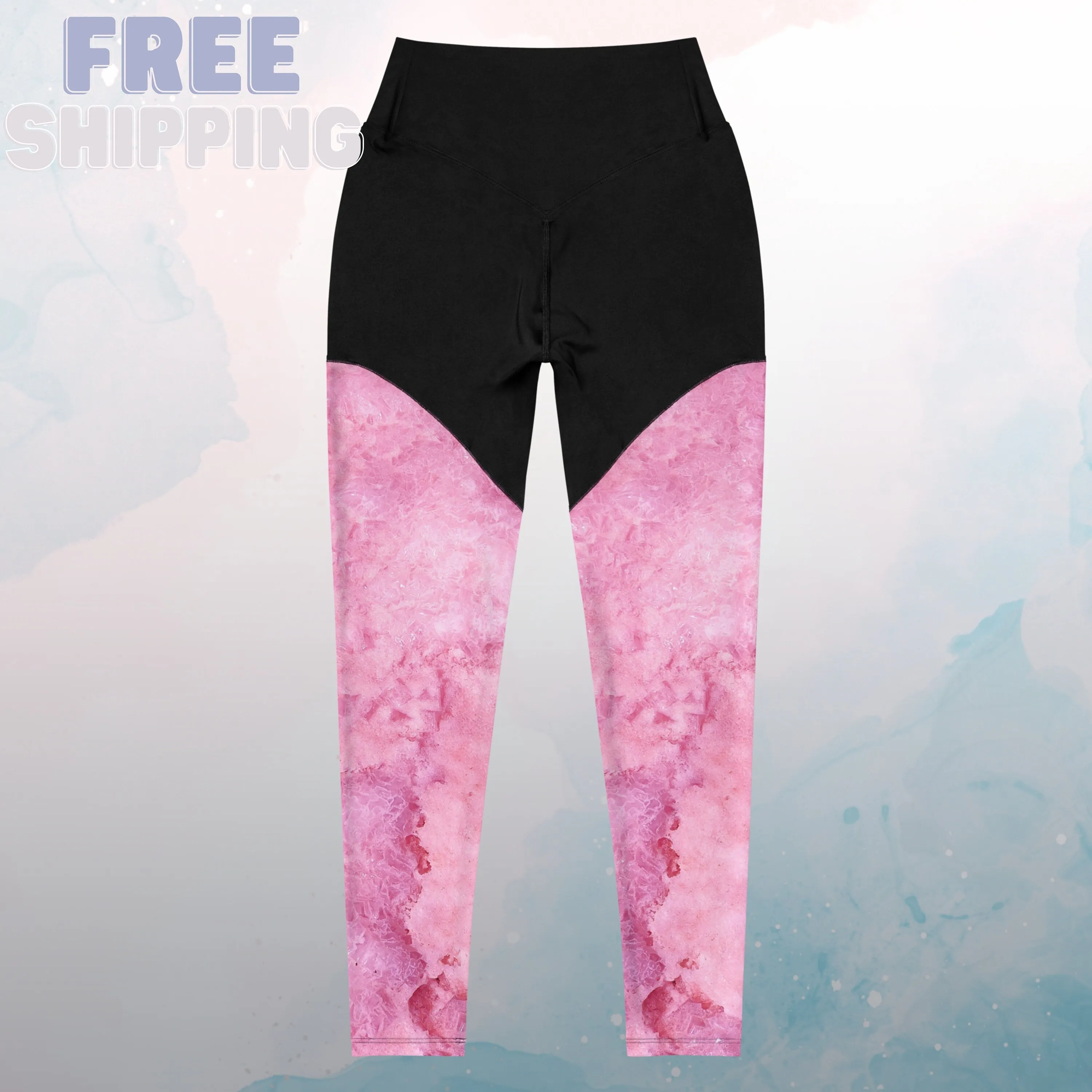 Pink Tie Dye Print Womens Compression Sports Leggings Gym Gift