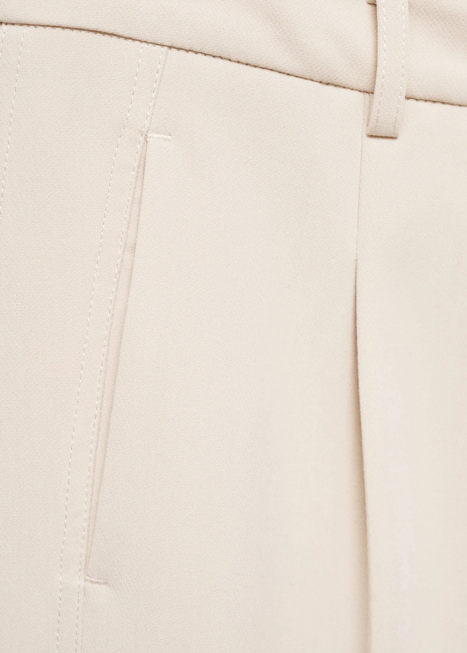 Pleated straight trousers - Light Beige