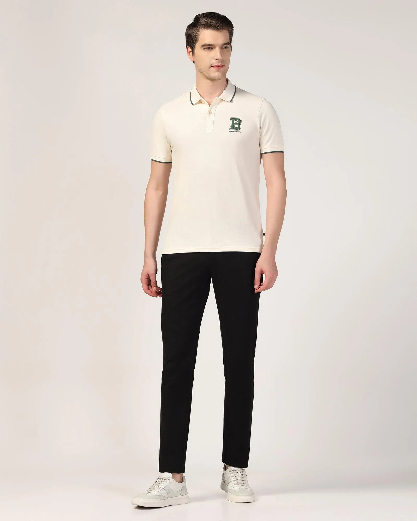 Polo White Solid T-Shirt - Vantag