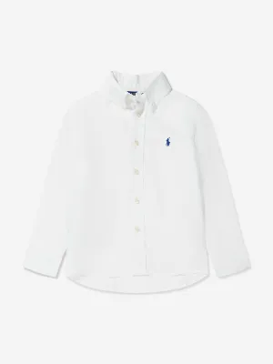 Ralph Lauren Boys Linen Shirt in White