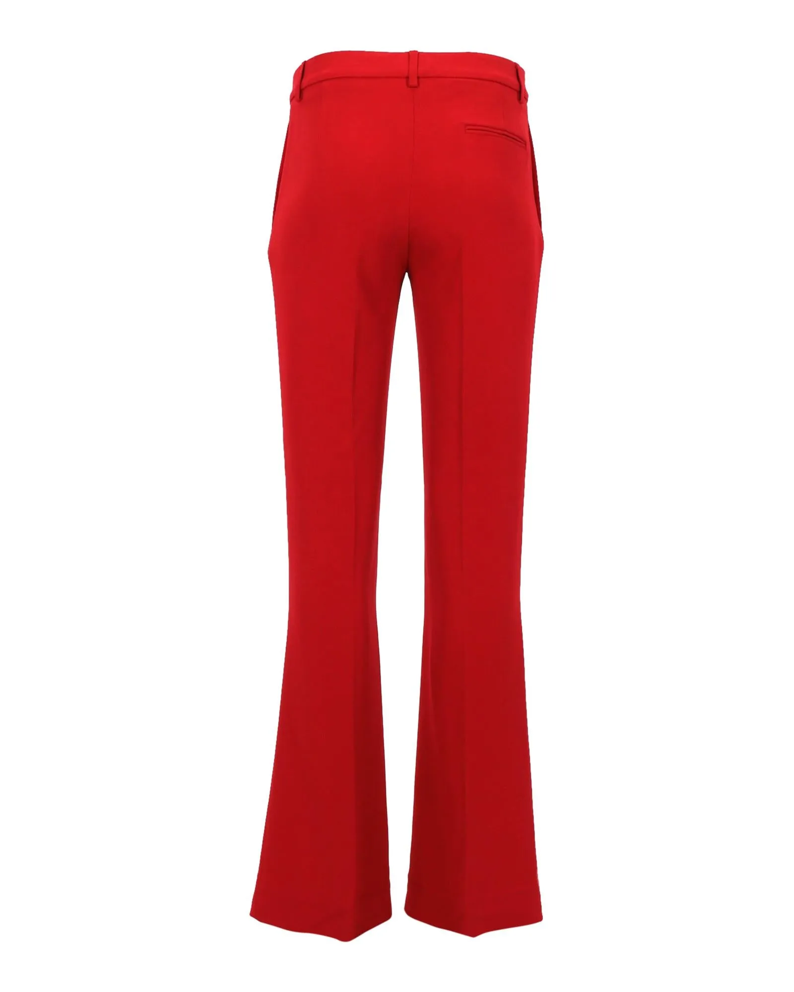 Red Viscose Boot-Cut Trousers