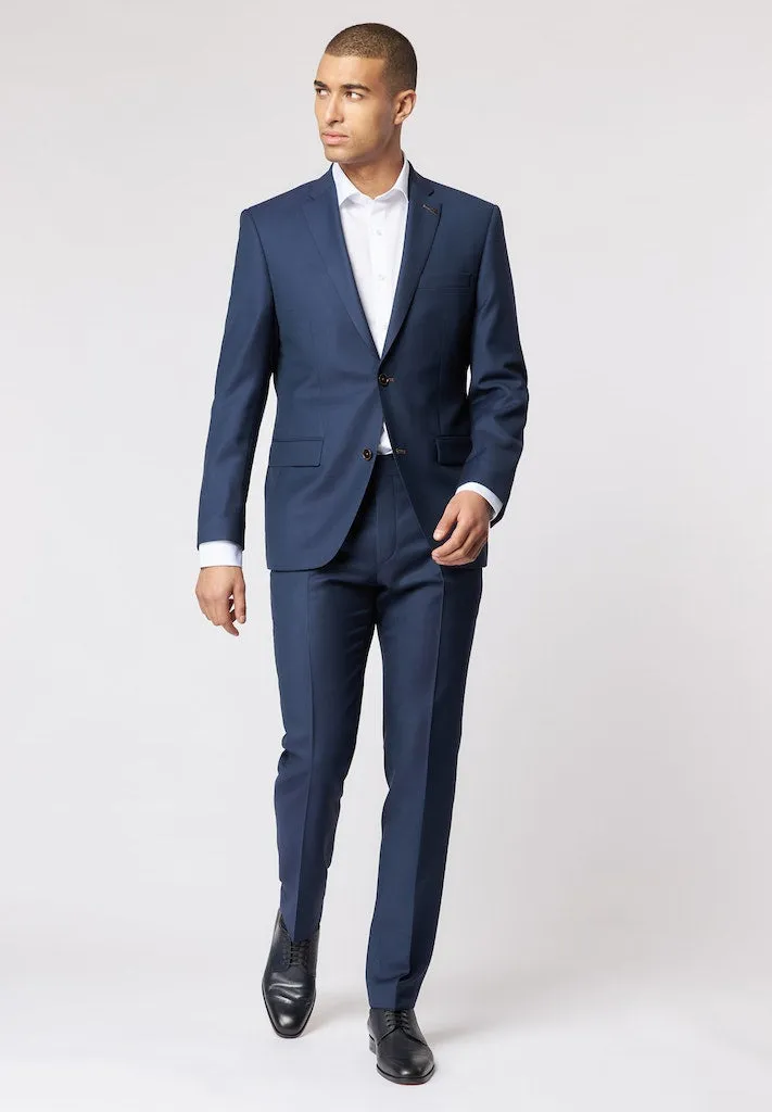 Roy Robson Regular Fit 100% Virgin Wool Suit Trousers - Blue