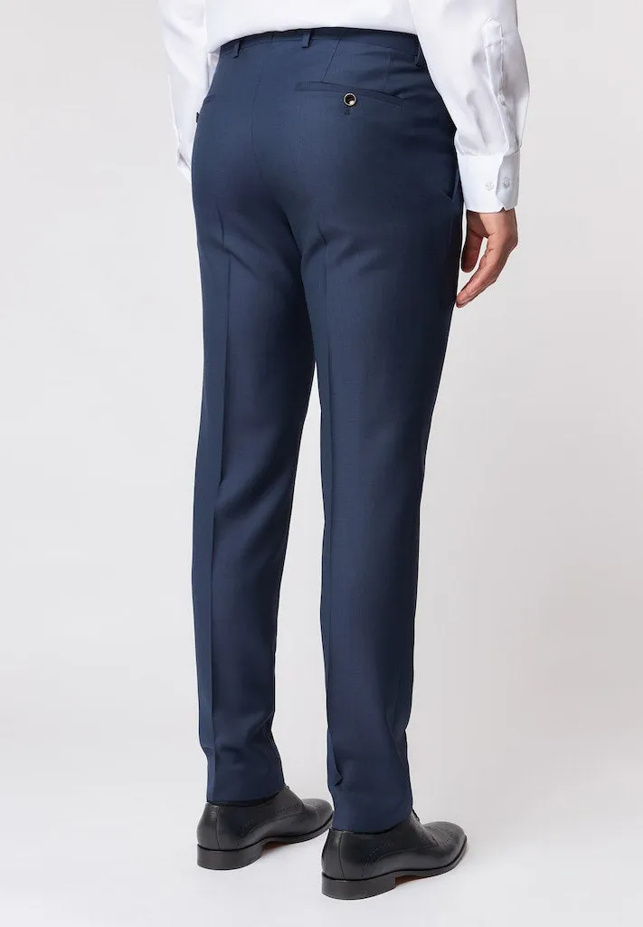 Roy Robson Regular Fit 100% Virgin Wool Suit Trousers - Blue