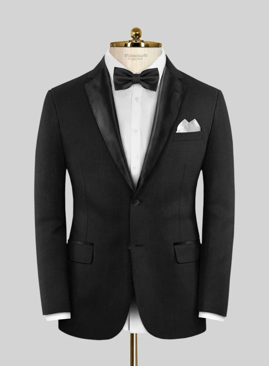 Stretch Black Wool Tuxedo Suit