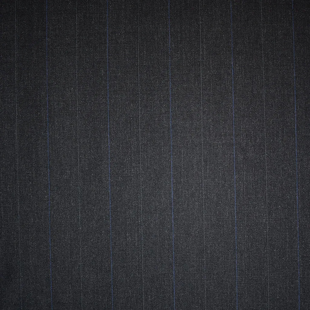 Subtle Pin Stripe Fine Wool Suiting Charcoal/Blue