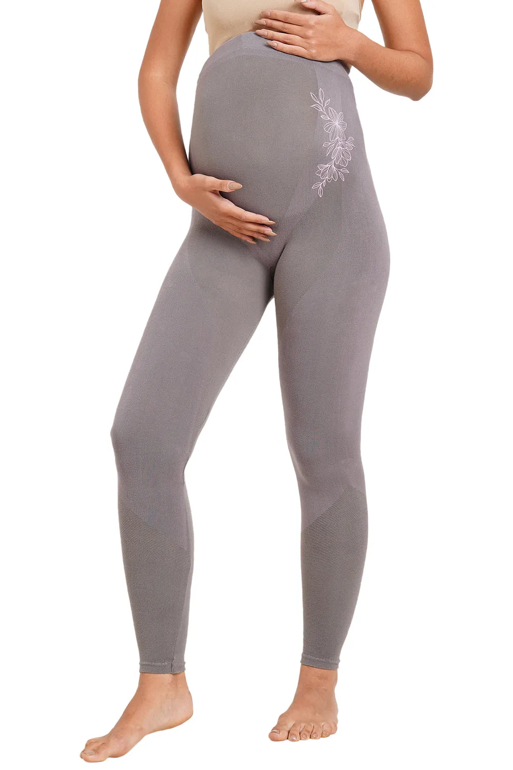 Super soft Bamboo Fibre Antimicrobial Seamless maternity legging-ISML003-Steel Grey-