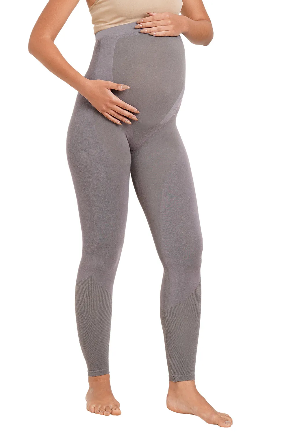 Super soft Bamboo Fibre Antimicrobial Seamless maternity legging-ISML003-Steel Grey-