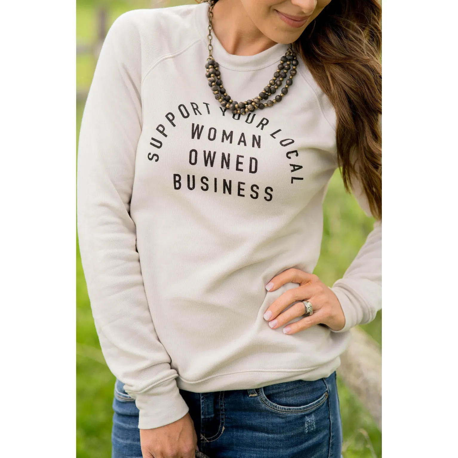 Support Women Owned Businesses Graphic Crewneck