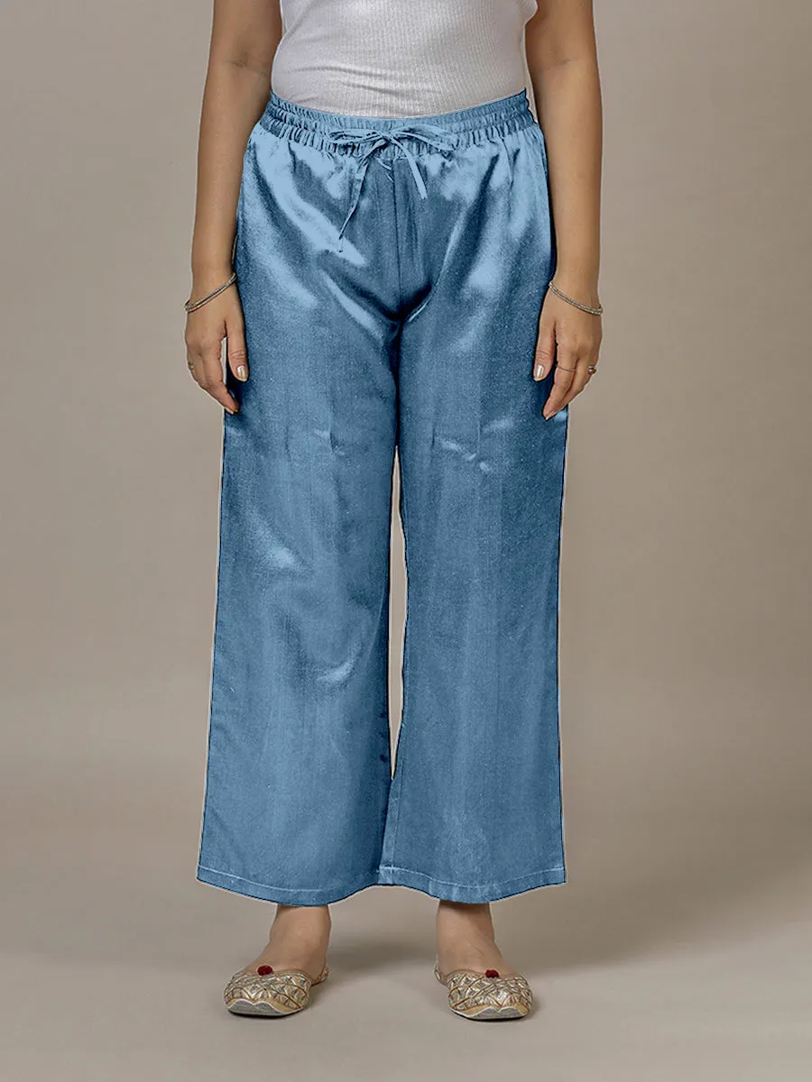 Swara x Tyohaar | Ice Blue Mashru Silk Pants