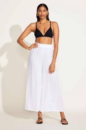 Tallows Linen Wide Leg Pant - White EcoLinen