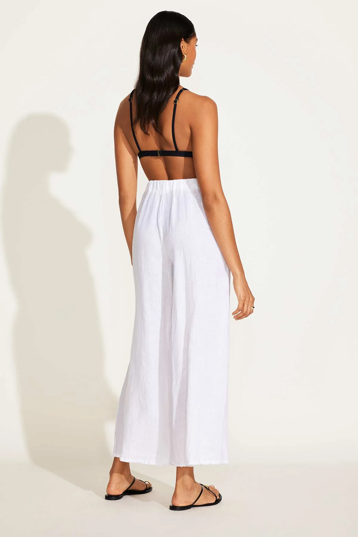 Tallows Linen Wide Leg Pant - White EcoLinen