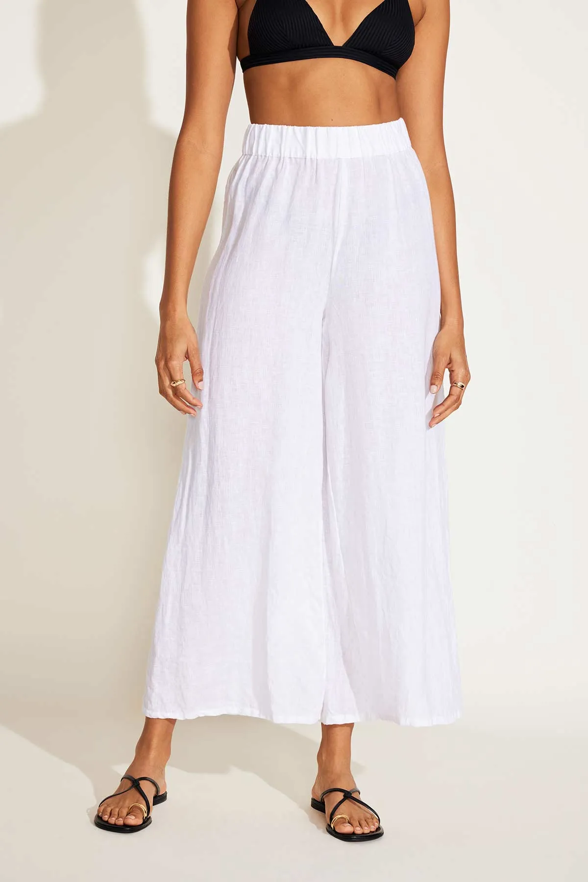 Tallows Linen Wide Leg Pant - White EcoLinen