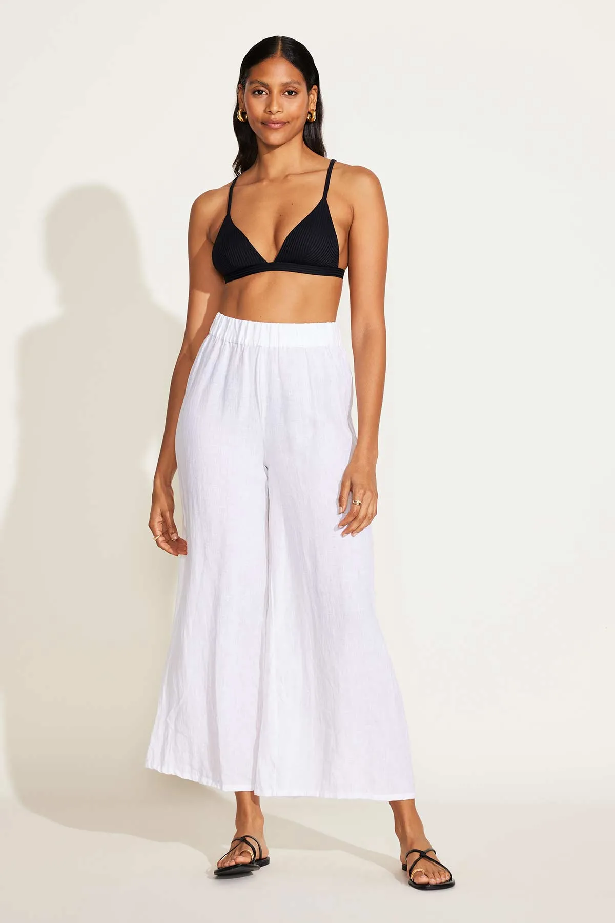 Tallows Linen Wide Leg Pant - White EcoLinen