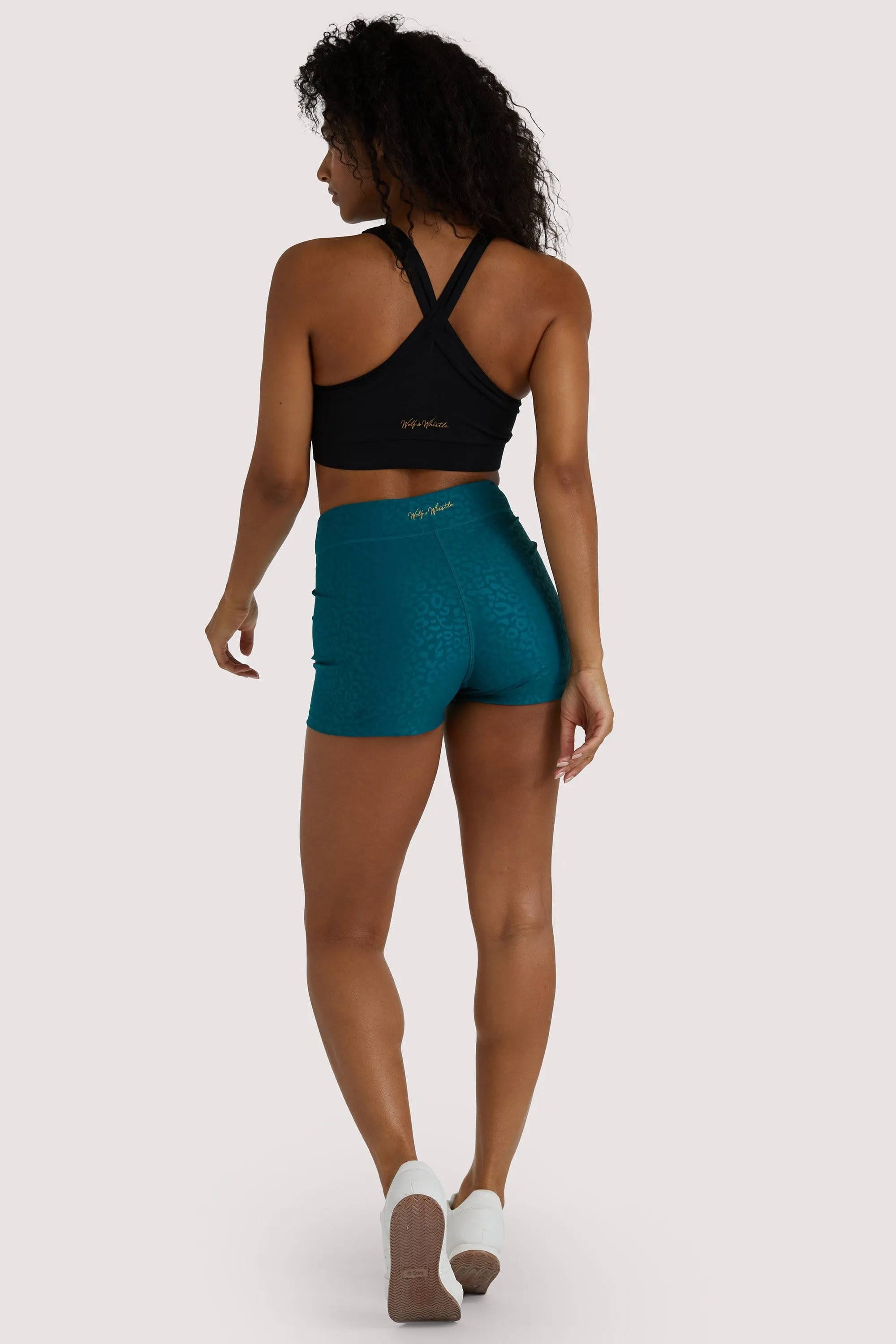 Teal Wet Look Shorts