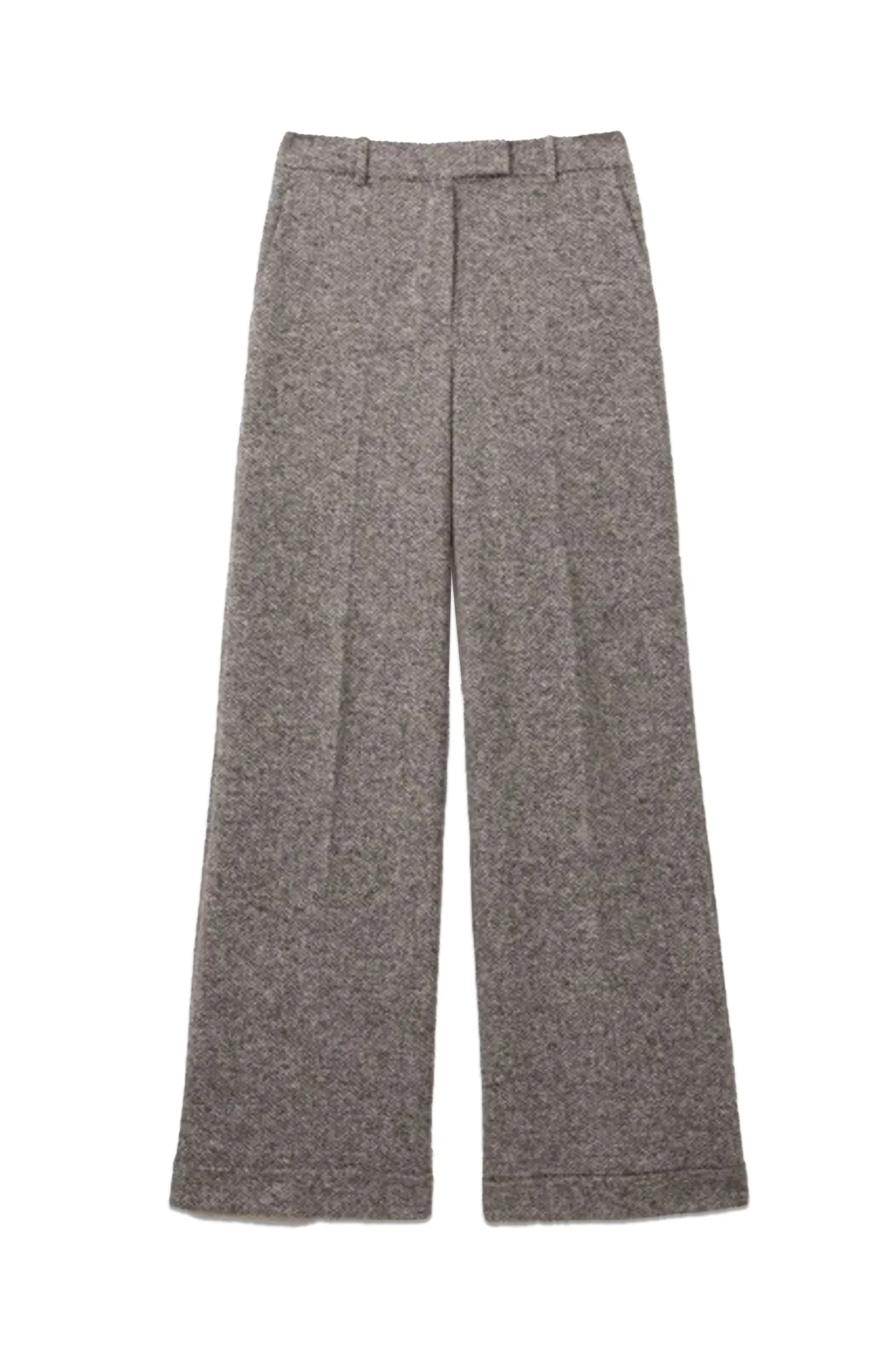 Textured Wool-blend Wide Leg Suit Trousers