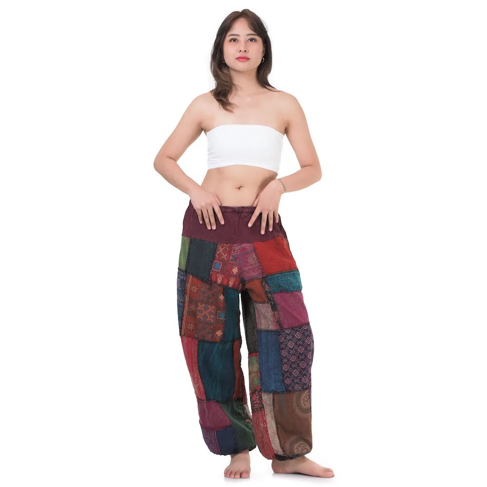 Vibrant Women’s Patchwork Harem Pants Orange Bliss