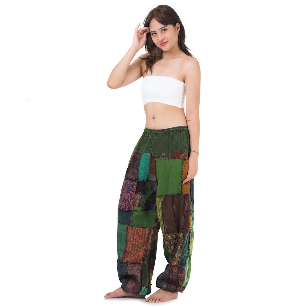 Vibrant Women’s Patchwork Harem Pants Orange Bliss