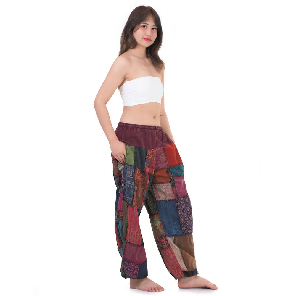 Vibrant Women’s Patchwork Harem Pants Orange Bliss