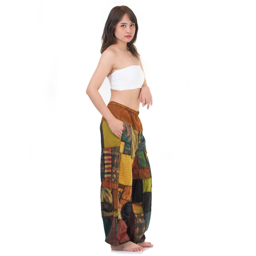 Vibrant Women’s Patchwork Harem Pants Orange Bliss