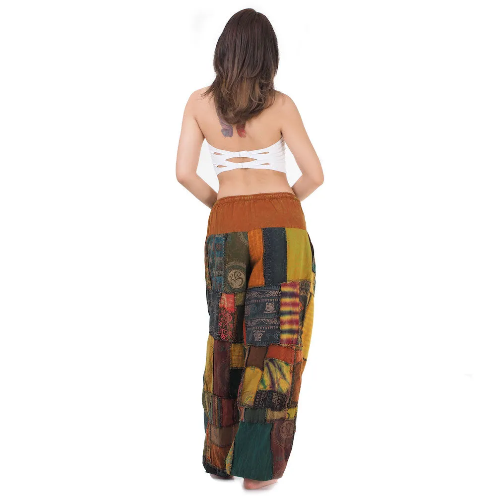 Vibrant Women’s Patchwork Harem Pants Orange Bliss