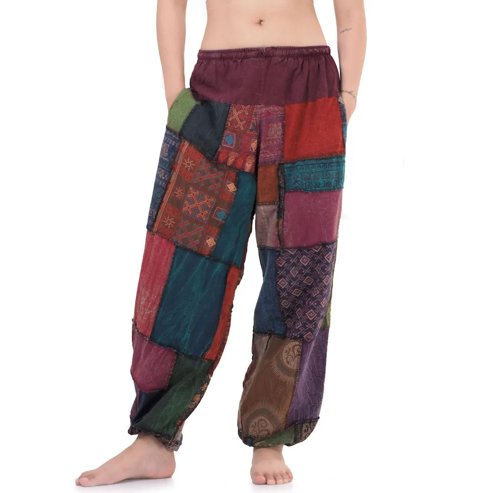 Vibrant Women’s Patchwork Harem Pants Orange Bliss