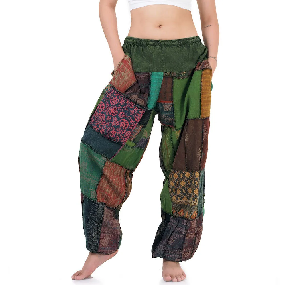 Vibrant Women’s Patchwork Harem Pants Orange Bliss