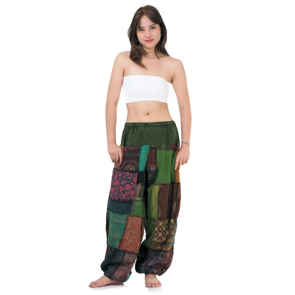 Vibrant Women’s Patchwork Harem Pants Orange Bliss