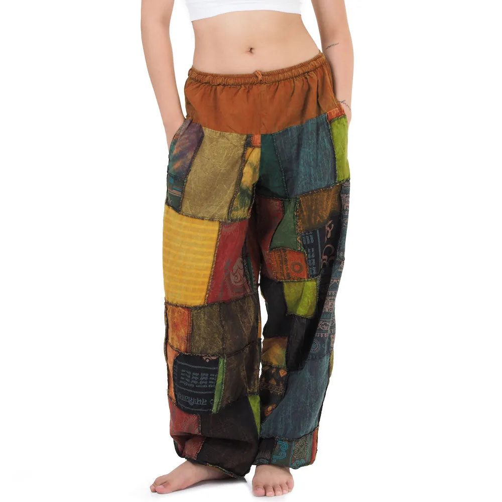 Vibrant Women’s Patchwork Harem Pants Orange Bliss