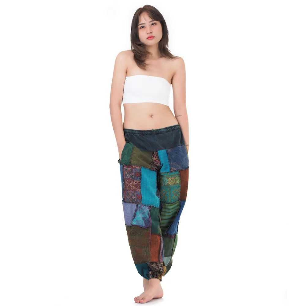 Vibrant Women’s Patchwork Harem Pants Orange Bliss