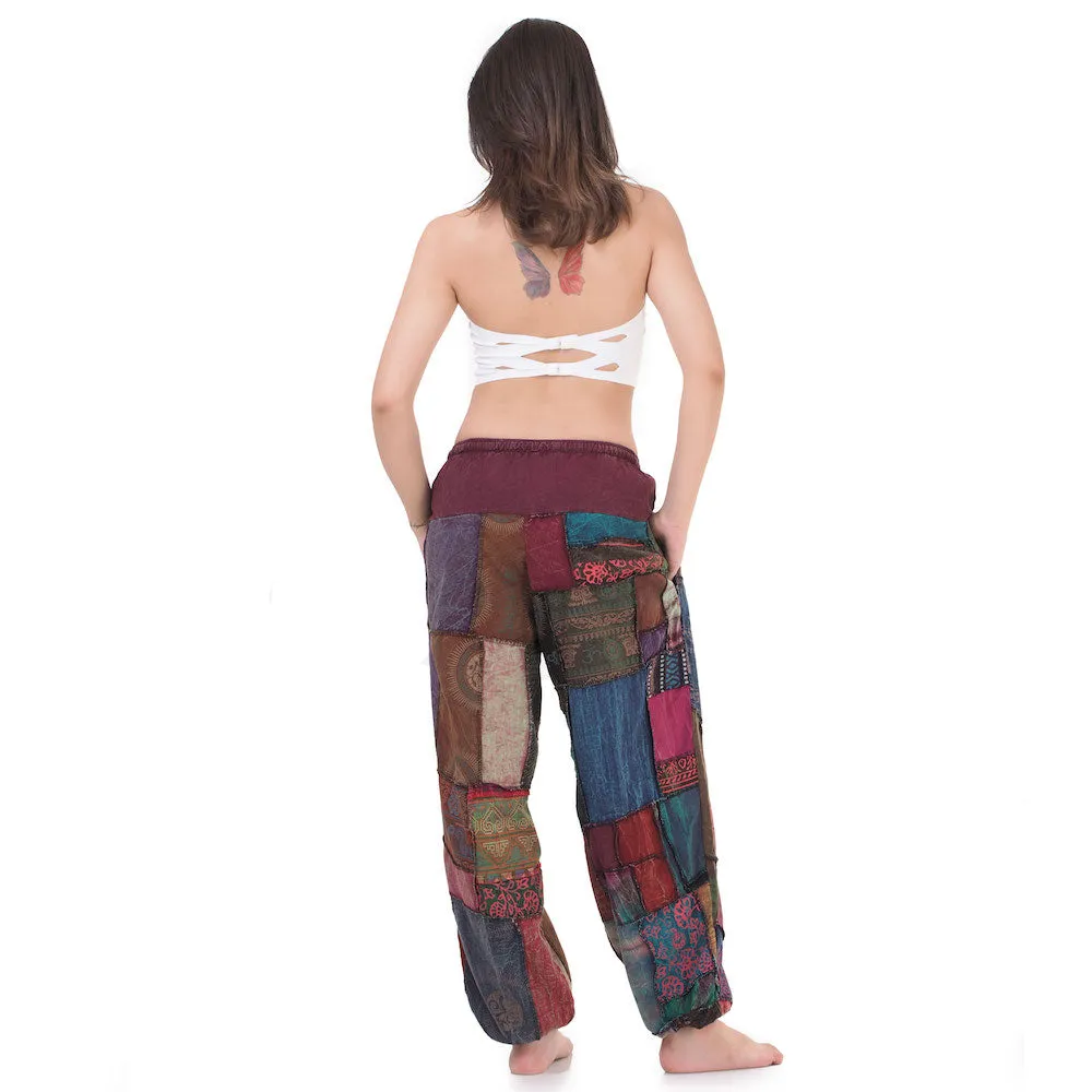 Vibrant Women’s Patchwork Harem Pants Orange Bliss