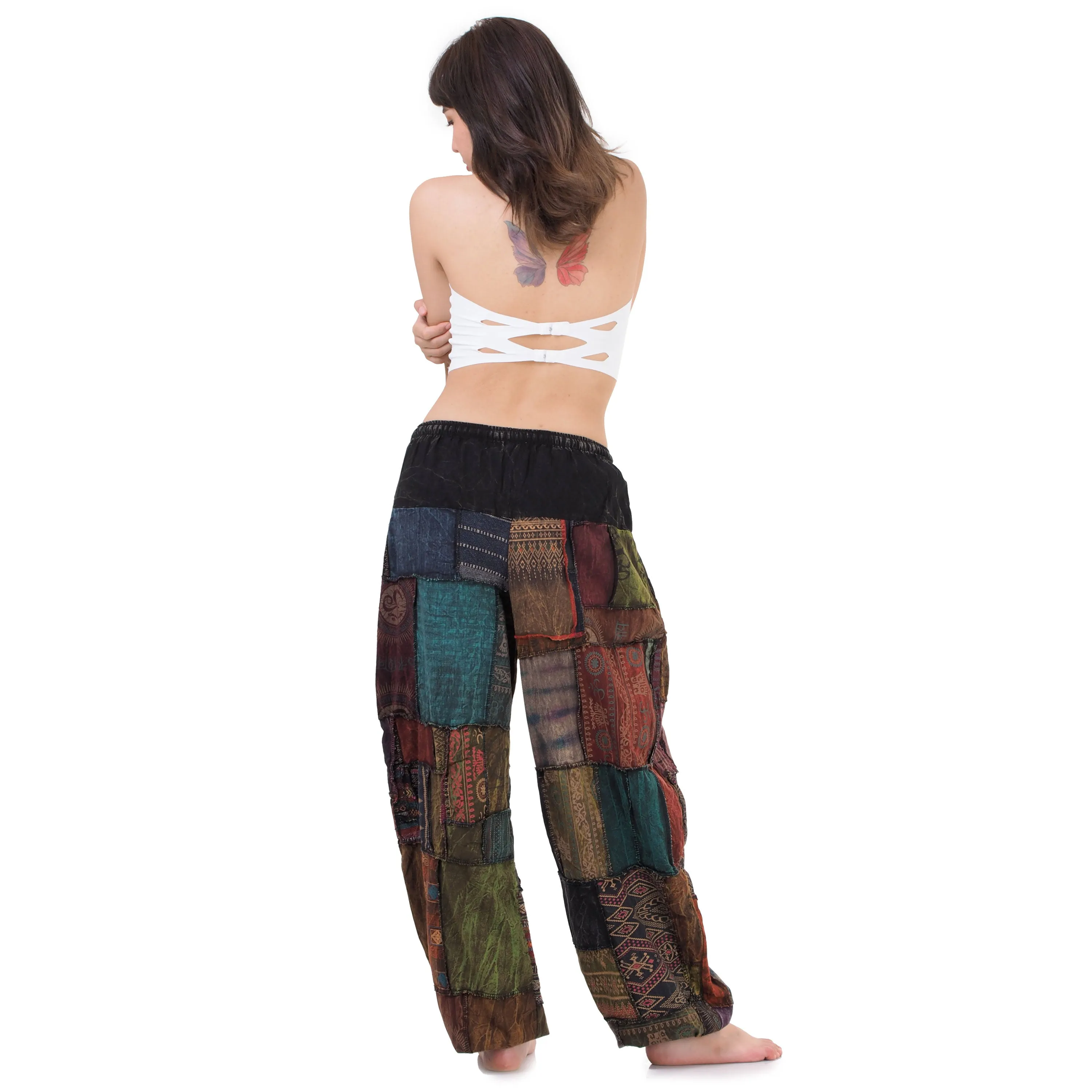 Vibrant Women’s Patchwork Harem Pants Orange Bliss