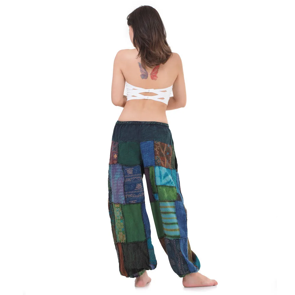 Vibrant Women’s Patchwork Harem Pants Orange Bliss