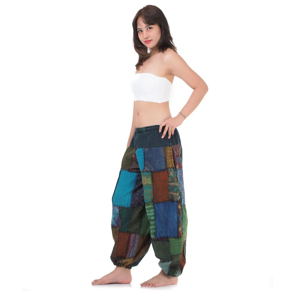 Vibrant Women’s Patchwork Harem Pants Orange Bliss